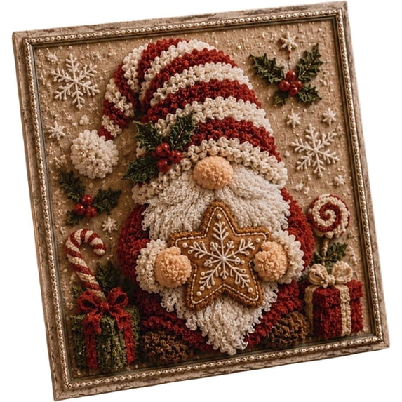 2026 New 3D Christmas Fabric Poke Art Kit, Handmade Fabric Poke Art Kit, Vintage Holiday Handmade Christmas Decorations, DIY Christmas Craft Kit for Adults & Beginner