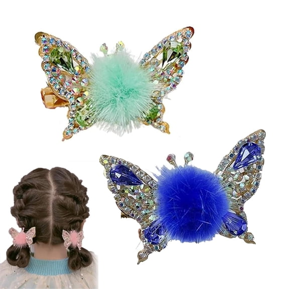 2026 New 3D Flying Butterfly Hairpin – Sparkly Rhinestone Barrettes with Moving Wings | Adorable Hair Accessories for Girls