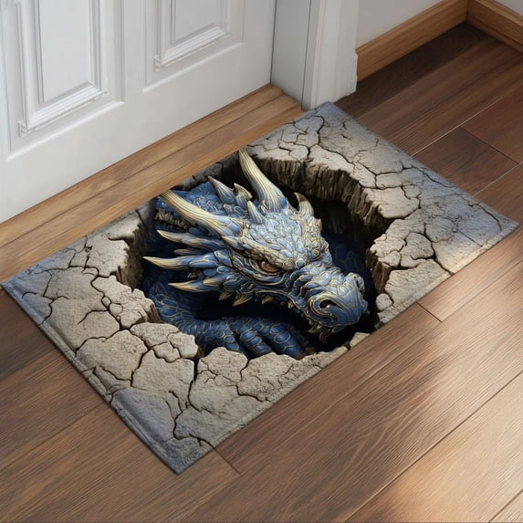 2026 New 3D Hole Rug,2026 Dragon 3D Rugs Optical Illusion, Rugs That Look Like A Real Dragon,Optical Illusion Rugs, Front Door Entrance Living Room Playroom Indoor Outdoor Decor, 15.7 x 23.6in
