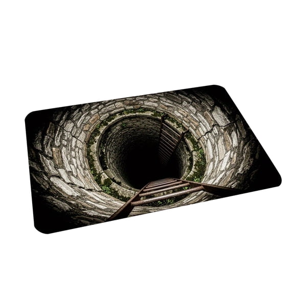 2026 New 3D Optical Illusion Rug - Vortex & Bottomless Hole Design Non-Slip Doormat | Indoor/Outdoor Use for Entrance, Living Room, Playroom & Office, 23.62" x 15.75" E