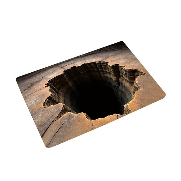 2026 New 3D Optical Illusion Rug - Vortex & Bottomless Hole Design Non-Slip Doormat | Indoor/Outdoor Use for Entrance, Living Room, Playroom & Office, 23.62" x 15.75" F