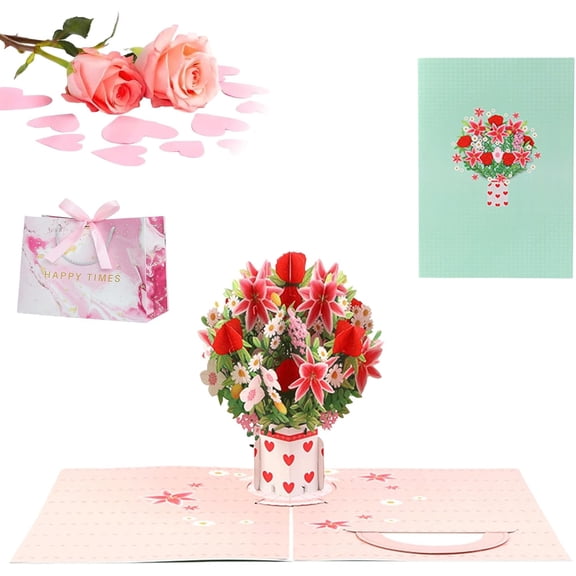 2026 New 3D Pop-Up Wildflower Valentine’S Card,Paper Flower Pop-Up Card With Note And Envelopes,Foldable Bouquet Romantic Love Cards Keepsake For Every Moment, All Occasion