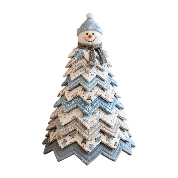 2026 New 3D Quilted Fabric Christmas Tree Kit, DIY Patchwork Craft Set for Beginners, Hand‑Stitched Tabletop Xmas Decor for Mantel Shelf Office Holiday Display(E)
