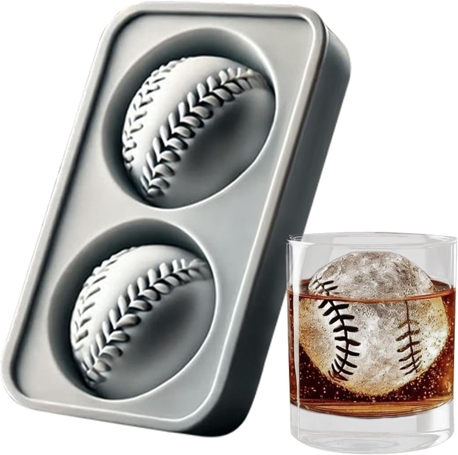 2026 New 3D baseball silicone ice mold Slow Melting Sphere Ice Maker ...