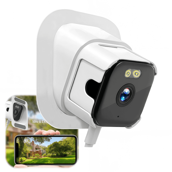 2026 New 3MP 2K Window Camera,2.4GHz and 5GHz Dual Band WiFi Indoor Camera for Home Security with Starlight Night Vision,24/7 Recording,8ft Long Cable, Easy and Quick Installation(White)