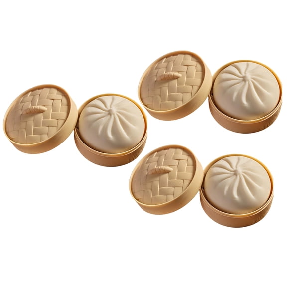 2026 New 3PCS Giant Dumpling Squishy with Steamer Box - Super Soft Mystery Dumpling Squishy - Large Stress Relief Squishys Dumplings for Everyone Anxiety Relief