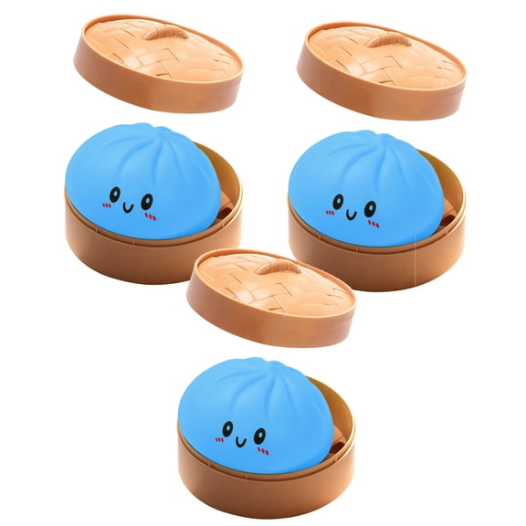 2026 New 3PCS Mystery Dumpling Squishy - Super Soft Giant Dumpling Squishy with Steamer Box - Large Stress Relief Squishys Dumplings for Everyone Anxiety Relief