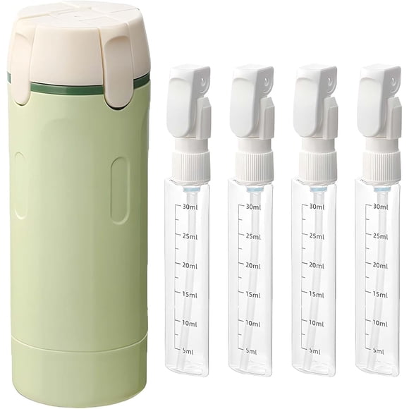2026 New 4 in 1 Travel Dispenser Bottle,Mini Shampoo Dispenser Portable Travel Bottle Set,Portable Leak-Proof Bottles for Shampoo,Lotion with Labels for Easy Travel Use