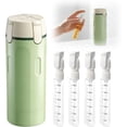 thumbnail image 1 of 2026 New 4 in 1 Travel Dispenser Bottle, Refillable Leak Proof Travel Bottles for Toiletries, Portable Travel Containers Cream Transparent with Scale and Label for Shampoo Lotion Conditioner(Green,1), 1 of 6