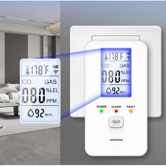 2026 New 4-in-1 Detector with HD Screen | Precision Gas Detector with Instant Alerts & HD Visualization(White)