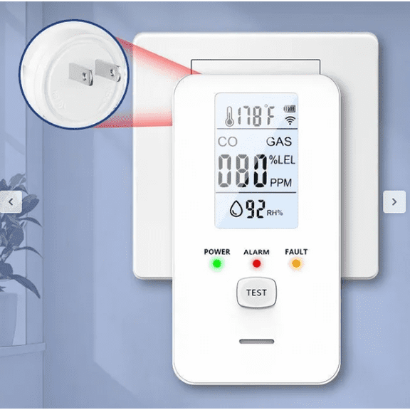 2026 New 4-in-1 Detector with HD Screen | Precision Gas Detector with Instant Alerts & HD Visualization(White)