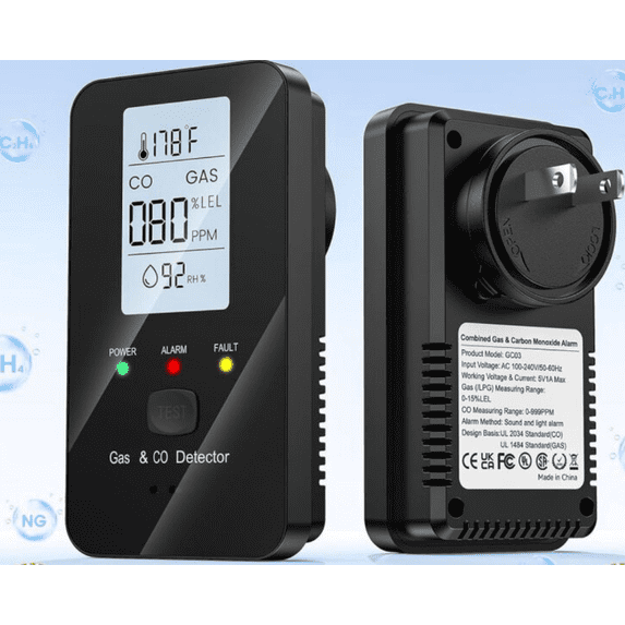2026 New 4-in-1 Detector with HD Screen | Premium Safety Monitor for Home/Apartment/Hotel/Camping RV (Black)