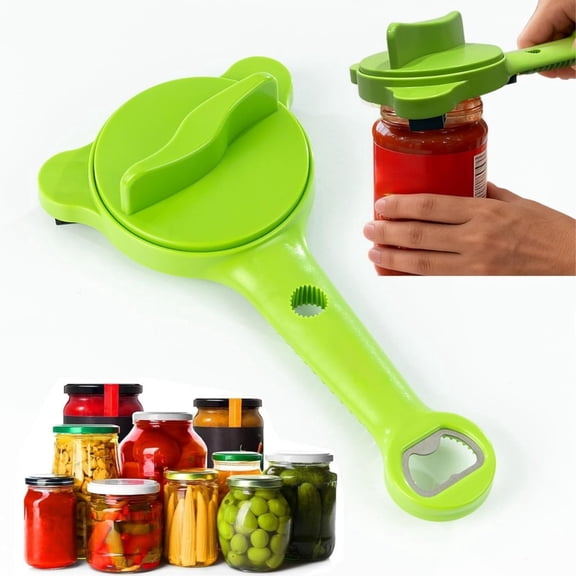 2026 New 4-in-1 Jar Opener, Adjustable Stainless Steel Jar Opener, Multi-Functional Retractable Jar & Bottle Openers, Multi Size Lid Tool for Jars Cans Wine Bottles, Home Kitchen Helper
