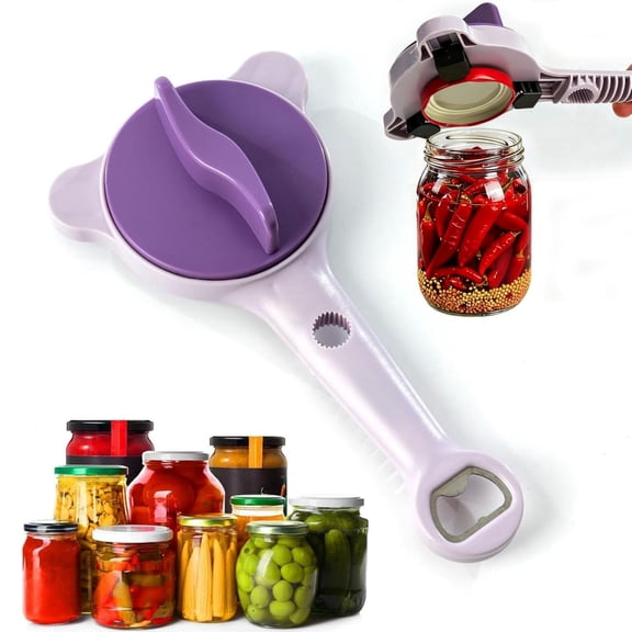 2026 New 4-in-1 Jar Opener, Adjustable Stainless Steel Jar Opener, Multi-Functional Retractable Jar & Bottle Openers, Multi Size Lid Tool for Jars Cans Wine Bottles, Home Kitchen Helper