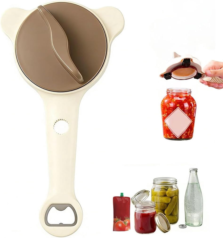 2026 New 4-in-1 Jar Opener ， Adjustable Stainless Steel ， Jar Openers for Seniors & Weak Hands ， Multifunctional Can Opener & Lid Opener for Jars, Bottles & Cans