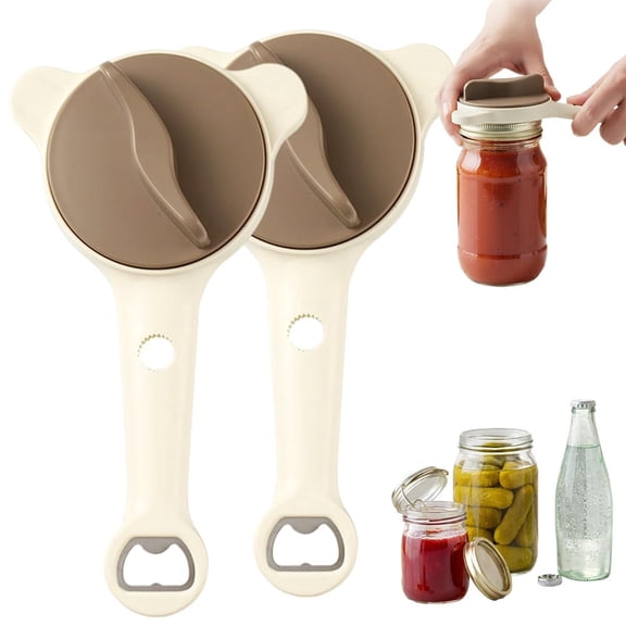 2026 New 4-in-1 Jar Opener - Adjustable Stainless Steel Lid Remover for Seniors & Arthritis Sufferers, Fits Kitchen Jars, Bottles & Cans (2PC)