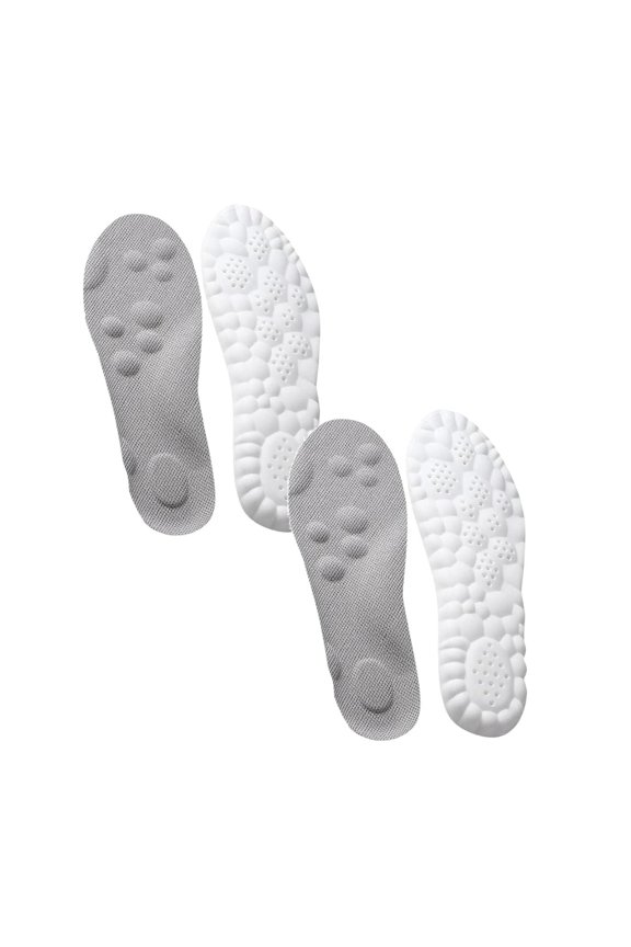 2026 New 4D Cloud Insoles for Men & Women, 2 Pair Memory Foam Insoles with Arch Support Shock Absorption, Comfortable Massage Shoe Inserts, Trim to Fit Your Shoes(Grey,Men 9-9.5 / Women 10.5-11)