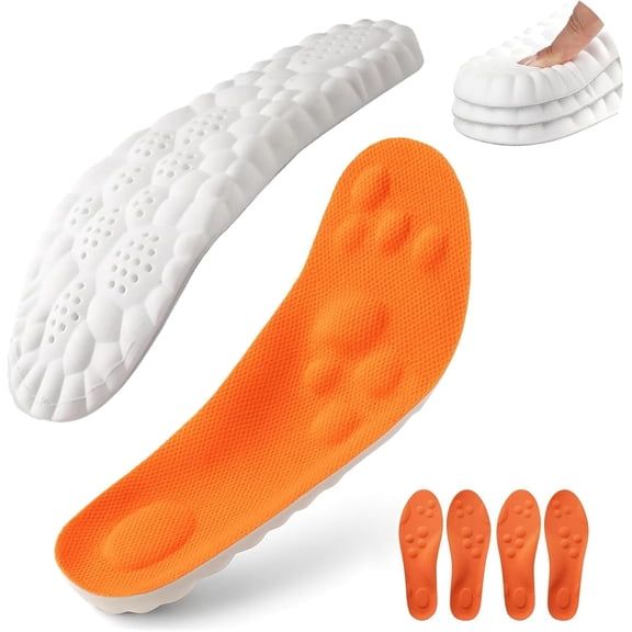 2026 New 4D Cloud Insoles for Men & Women | 2 Pair Memory Foam with Arch Support & Shock Absorption, Trim-to-Fit Shoe Inserts