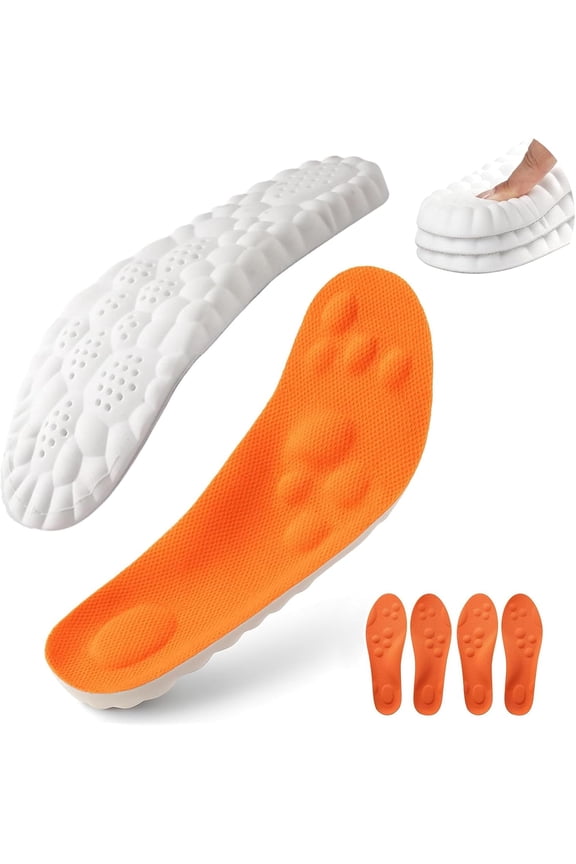 2026 New 4D Cloud Insoles for Men & Women | 2 Pair Memory Foam with Arch Support & Shock Absorption, Trim-to-Fit Shoe Inserts