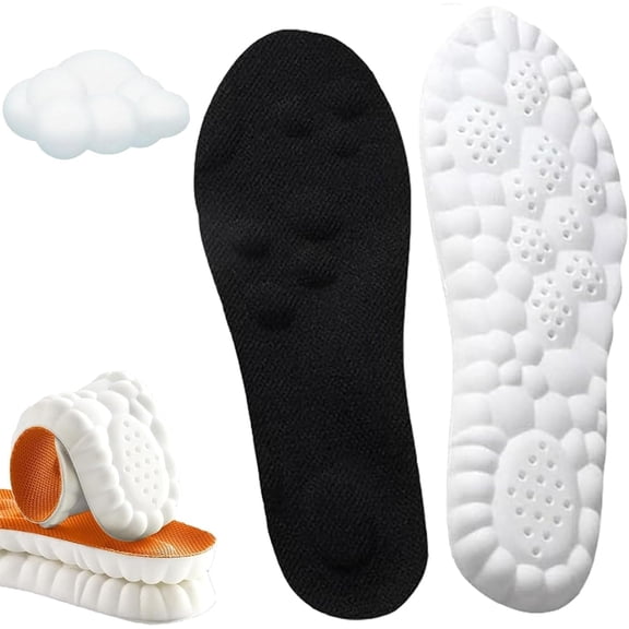 2026 New 4D Cloud Tech Soles Insoles, Breathable Memory Foam Massage Insoles,Arch Support & Cushioned Comfort,Relief Foot Pain