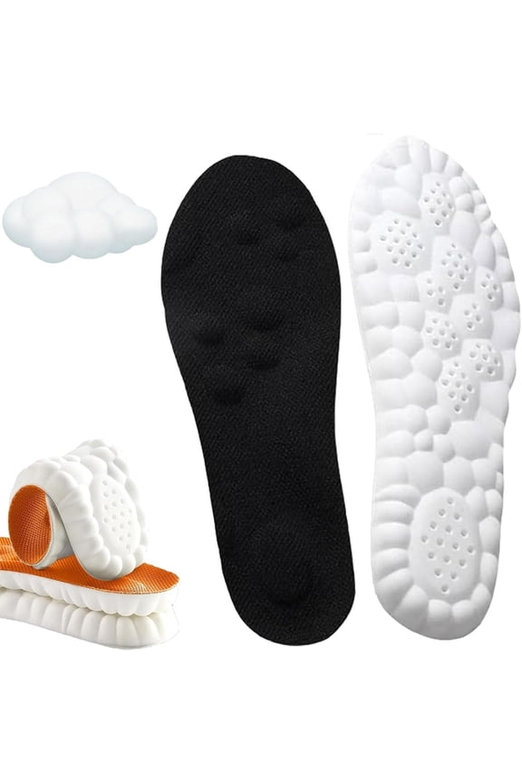 2026 New 4D Cloud Tech Soles Insoles, Breathable Memory Foam Massage Insoles,Arch Support & Cushioned Comfort,Relief Foot Pain