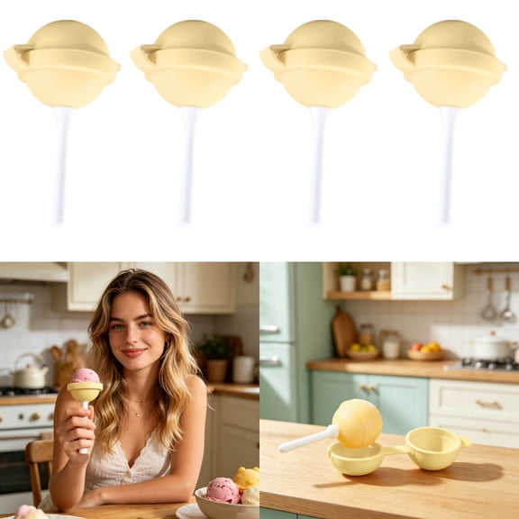 2026 New 4pcs Reusable Large Lollipop Shaped Ice Maker â DIY Ice Pop Mold for Summer, Easy Release Silicone Maker for Family, Kitchen, Homemade Frozen Treats
