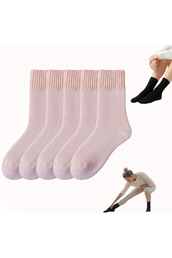 2026 New 5 Pairs Women's Solid Mid Calf Socks, Fuzzy Socks for Women Thick Warm Socks Multipack for Fall Winter, Soft Breathable Cozy Boot Socks, Gifts for Leggings & Low Cut Boots