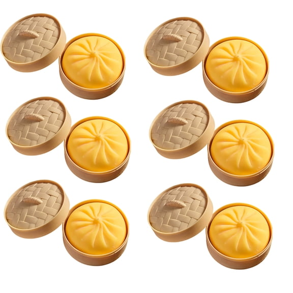 2026 New 6PCS Giant Dumpling Squishy with Steamer Box - Super Soft Mystery Dumpling Squishy - Large Stress Relief Squishys Dumplings for Everyone Anxiety Relief