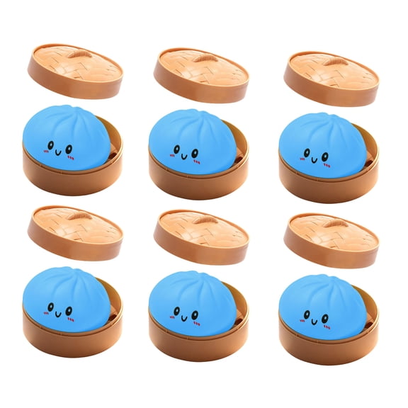 2026 New 6PCS Mystery Dumpling Squishy - Super Soft Giant Dumpling Squishy with Steamer Box - Large Stress Relief Squishys Dumplings for Everyone Anxiety Relief