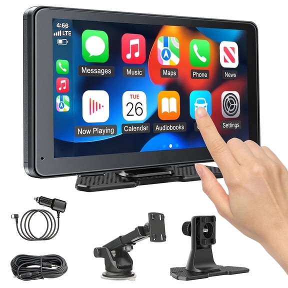 2026 New 7" Wireless Car Display Touch Screen: CarPlay Android Auto, GPS Navigation, 1080P Dash & Rear View Camera, FM Radio, Mirror Link, AUX/USB/TF Ports