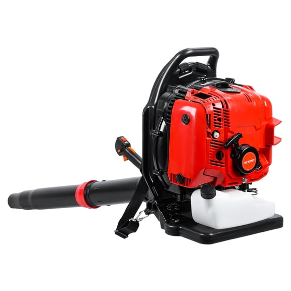 2026 New 75.6CC 4-Cycle Backpack Leaf Blower, 900 CFM 210 MPH Gas Powered Backpack Blower, Low Emission with Cruise Control for Lawn & Snow (Red/White