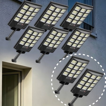 2026 New 8 Solar Street Light, IP55 Waterproof Motion Sensor LED Flood Light with Remote, Outdoor Solar Lamp for Parking Lot Garden Yard
