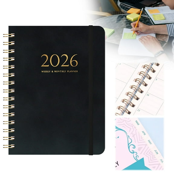 2026 New A5 Schedule Book Daily Schedule Planner Plan Book Personal Planner Hardcover Notebook Creative Notepad Time Management Handbook Student At A Glance Weekly Planner 2025-2026