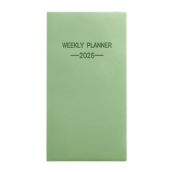 2026 New A6 Weekly Planner Notebook Pocket Organizer Appointment Book Journal Notebook A6 Weekly Plan Notepad, Calendar Planner and Notebook, 1Pc, Multicolor, Durable & Convenient(Green1,6.8x3.8")