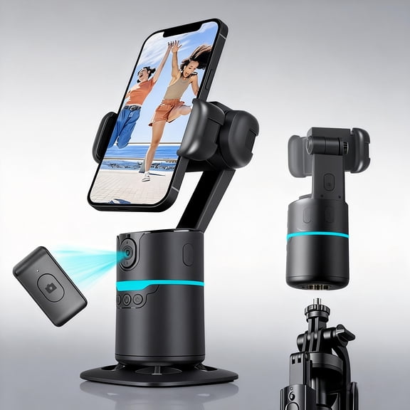 2026 New AI Auto Face Tracking Gimbal Tripod, Gesture Control No App Needed, 360° Rotation with Detachable Remote, 4-in-1 Stabilizer for Live Streaming & Video Recording