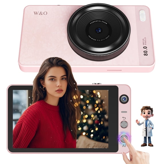 2026 New AI Intelligent Compact Portable Camera, 1080P & 4K HD Lens, Perfect for Selfies, Sticker Photos, Outdoor Party Shooting & Daily Video Recording