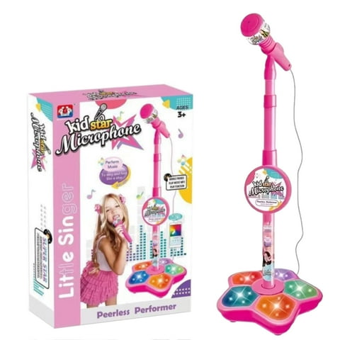 2026 New All-In Microphone Toy for Kids with Stand, All In One Microphone Toy, 2025 New Karaoke Machine Toy with Music & Light, Adjustable Height, Music Play, Fun and Easy-To