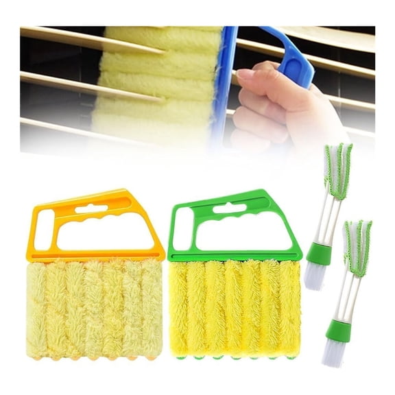 2026 New All-Purpose Washable Cleaning Brush  Blinds, AC Vents & Window Tracks, Blind Cleaner Duster Tool, 7 Fingers Dusting Cleaner Window Mini Blind Cleaner Duster Brush (8 PCS)