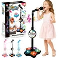 thumbnail image 1 of 2026 New All-in-One Microphone Toy, Microphone with Adjustable Stand, Speaker & LED Lights, Funny Karaoke Microphones Toy , Christmas Birthday Gifts for Little Singers (Pink), 1 of 7