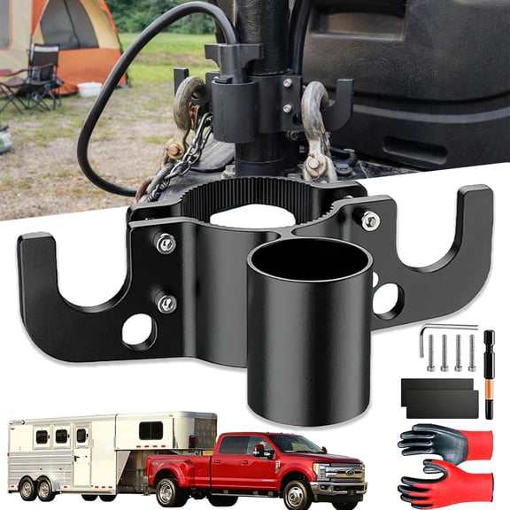 2026 New Aluminum Trailer Chain Holder, Trailer Towing Chain Organizer with 7 Way Plug Holder, Heavy Duty Anti-Rust Utility and Enclosed Trailer Accessories for Travel and Outdoor Use