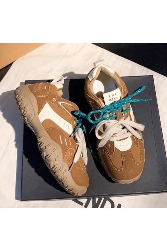 2026 New American-style Color-blocked Autumn German Training Shoes Women, 2026 New Height-increasing Forrest Gump Shoes, Non-slip Outdoor Casual Versatile Sneakers, Women Shoes