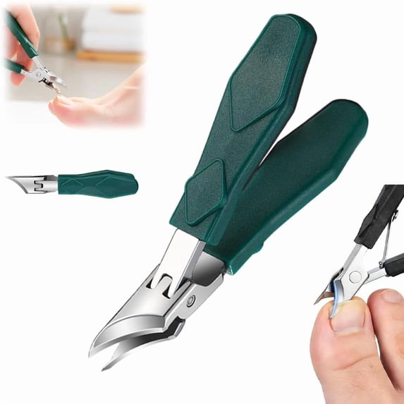 2026 New Anti-Splash 25° Slant Edge Nail Clipper, Wide Jaw Opening Anti-Splash Slanted Nail Clipper, Long Toenail Clippers for Thick and Ingrown Nails (Green)