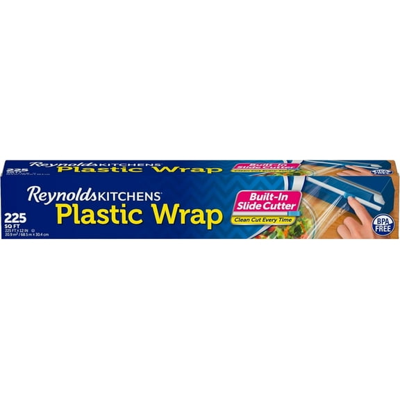 2026 New Arrival Quick Cut Food Plastic Wrap with Built-In Slide Cutter, 225 Square Feet BPA-Free Clear Cling Film for Kitchen Food Storage & Microwave Use