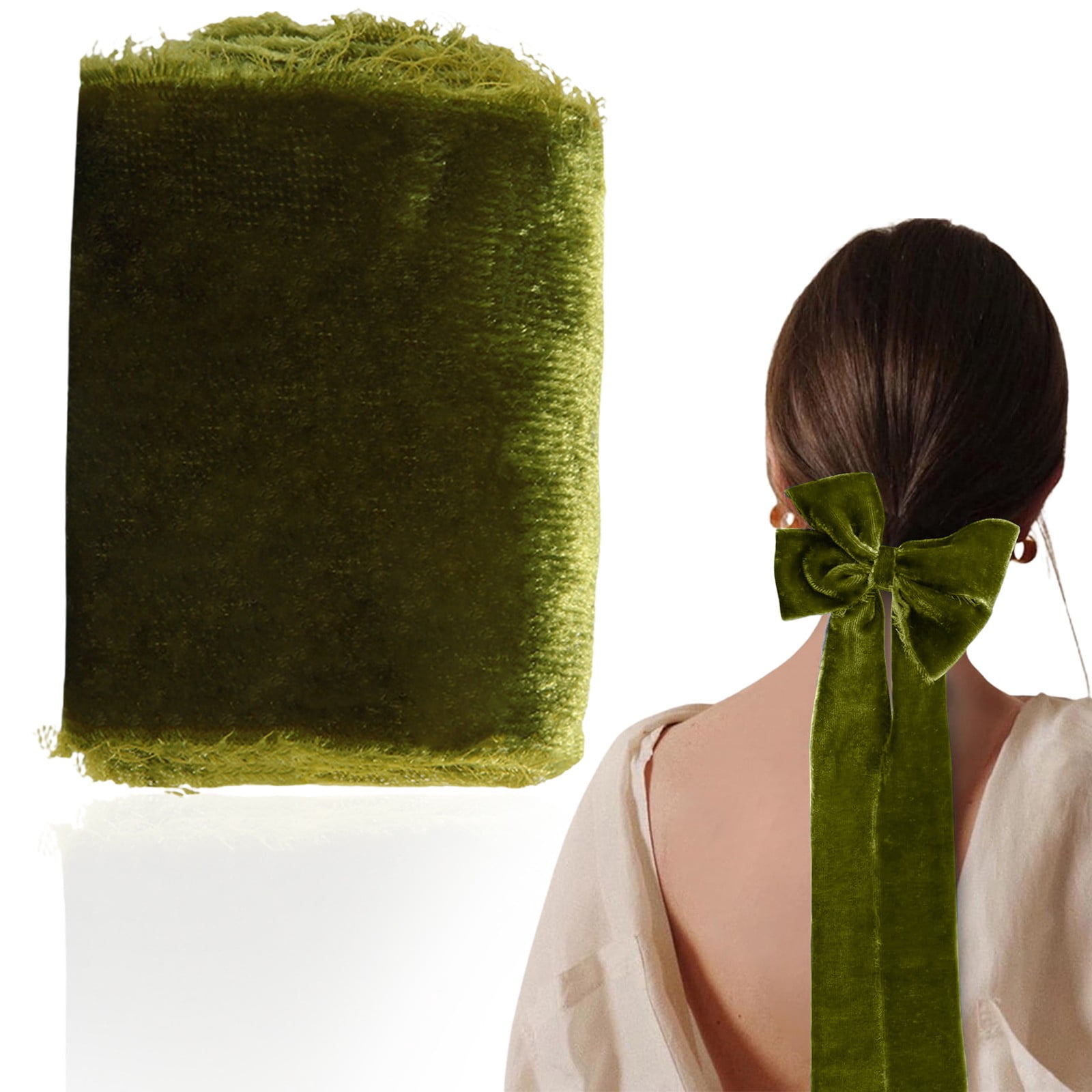 Slub Ribbon 2026 New Arrivals 1Roll Velvet Ribbon, Frayed Velvet Ribbon for Gift ...