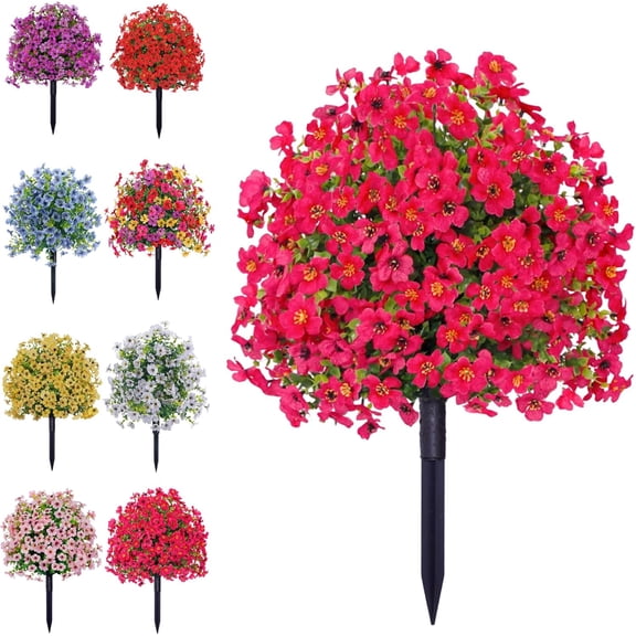 2026 New Artificial Flowers Resistant with Ground Spike, for Window Boxes and Patios
