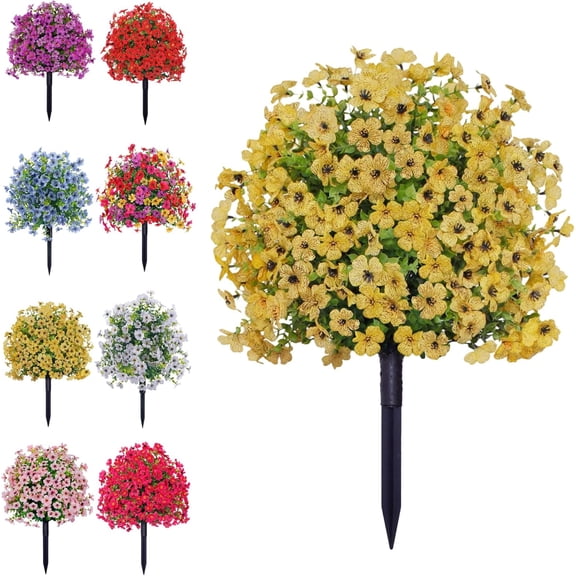 2026 New Artificial Flowers Resistant with Ground Spike, for Window Boxes and Patios