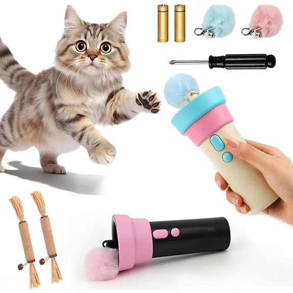 2026 New Automatic Cat Teaser Launcher - Free Your Hands, One Click Retraction, Electric Telescoping Interactive Cat Toy for Indoor Kitten Enrichment & Exercise Machine for Boredom Relief (C)