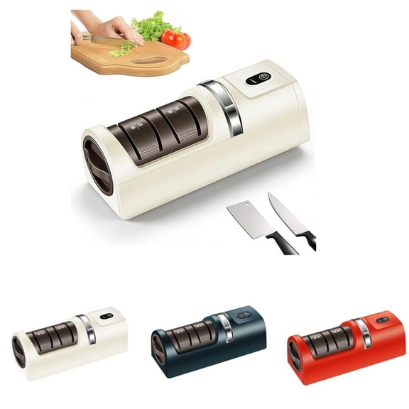 2026 New Automatic Kitchen Knife Sharpener – Cordless, Rechargeable, Portable | Diamond Grinding Wheel & Strong Suction Base | Compatible with Most Household Knives