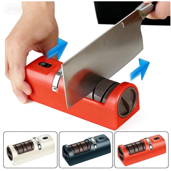 2026 New Automatic Kitchen Knife Sharpener – Cordless, Rechargeable, Portable | Diamond Grinding Wheel & Strong Suction Base | Compatible with Most Household Knives
