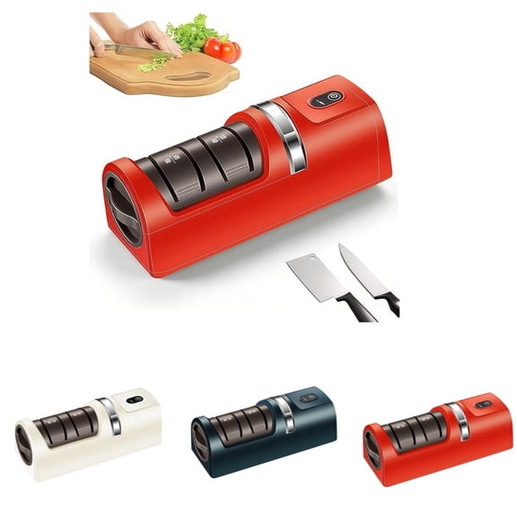 2026 New Automatic Kitchen Knife Sharpener – Cordless, Rechargeable, Portable | Diamond Grinding Wheel & Strong Suction Base | Electric Knife Sharpener, Compatible with Most Household Knives